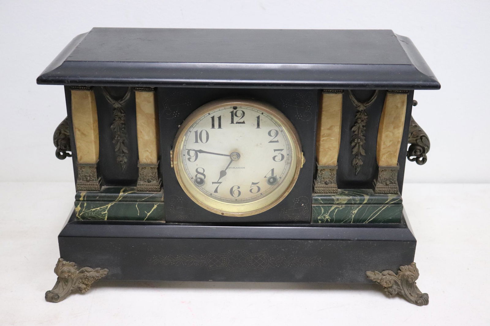 Antique painted wood cased clock by Ingraham (1 of 8)