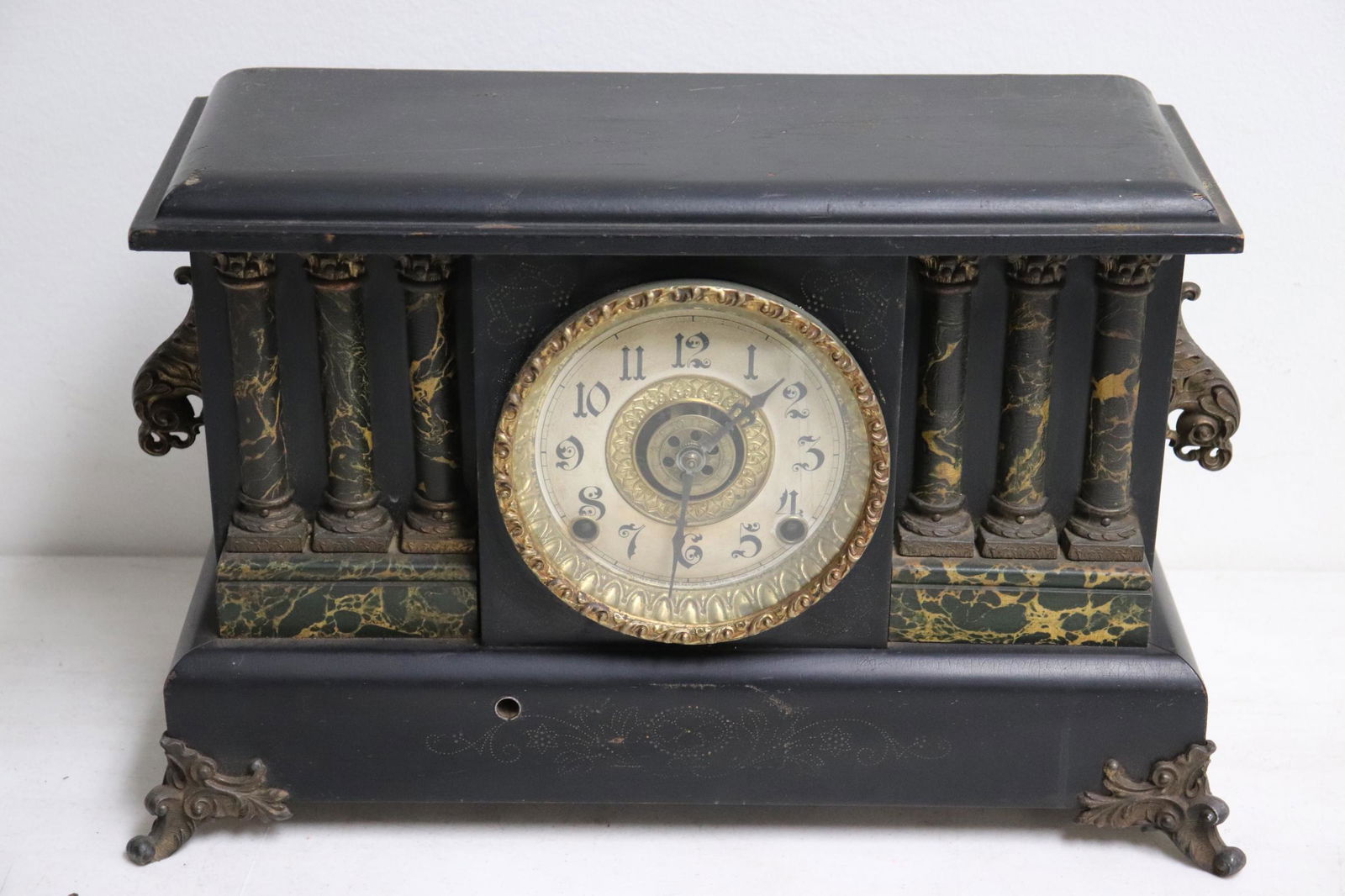 Antique painted wood cased clock by Ingraham (1 of 8)