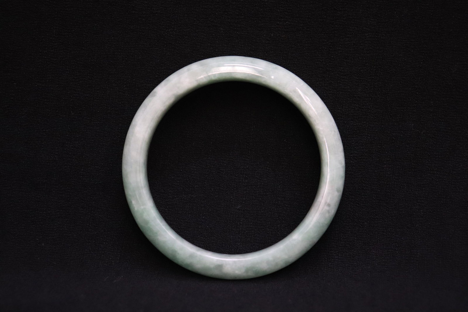 Fine Chinese natural color green jadeite bangle (1 of 10)