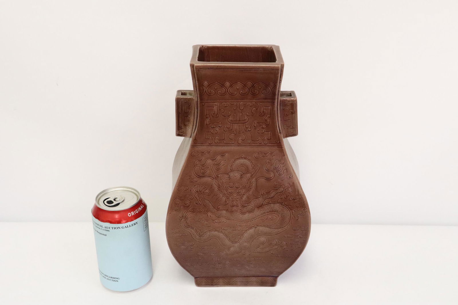 A very fine purple glazed rectangular handled vase (1 of 10)