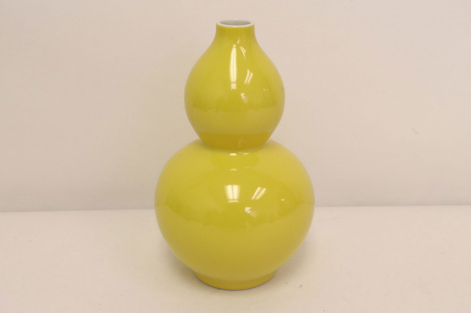 Chinese yellow glazed gourd shape vase (1 of 9)