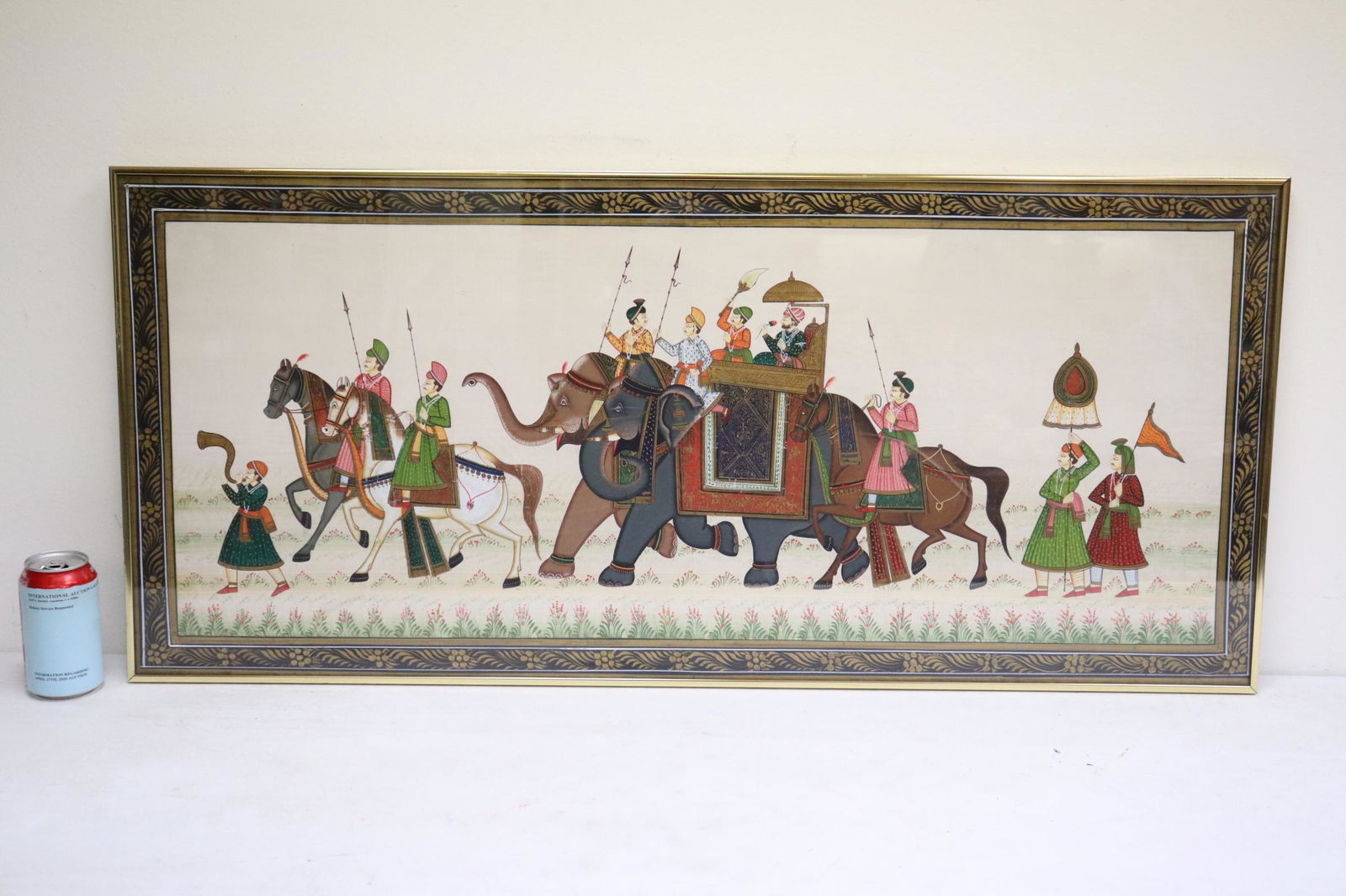 Fine India pastel/ acrylic on silk "royal procession" (1 of 10)