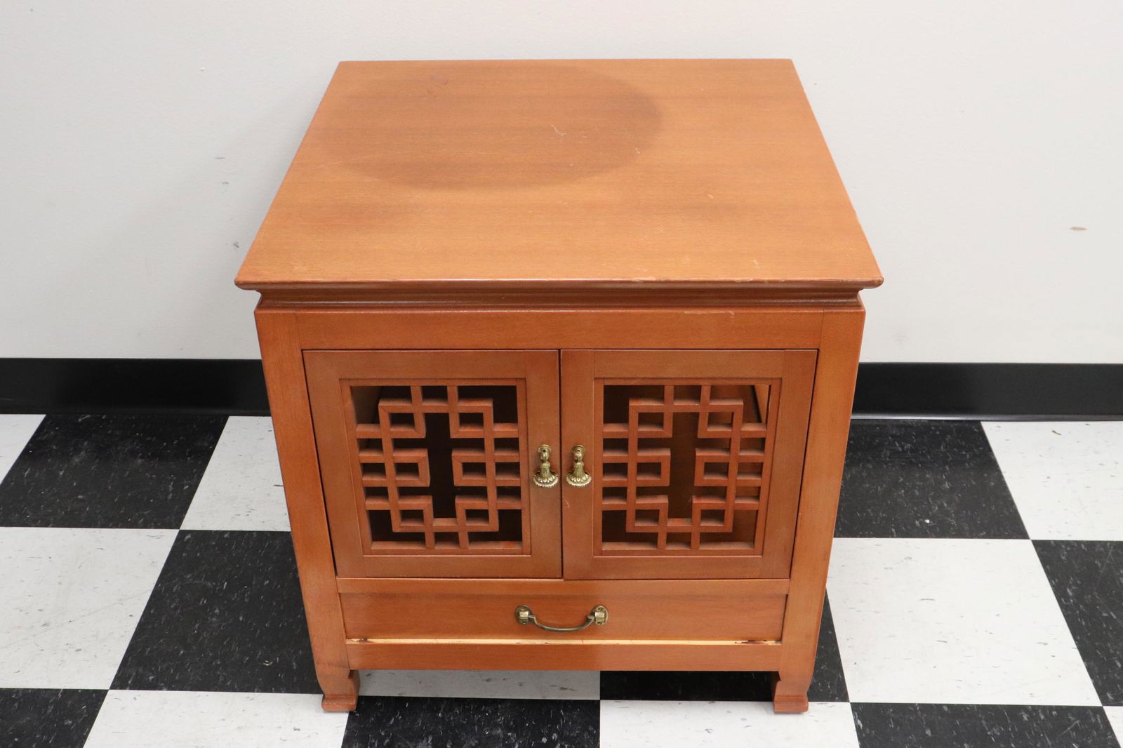 Unusual mahogany side lamp table (1 of 8)