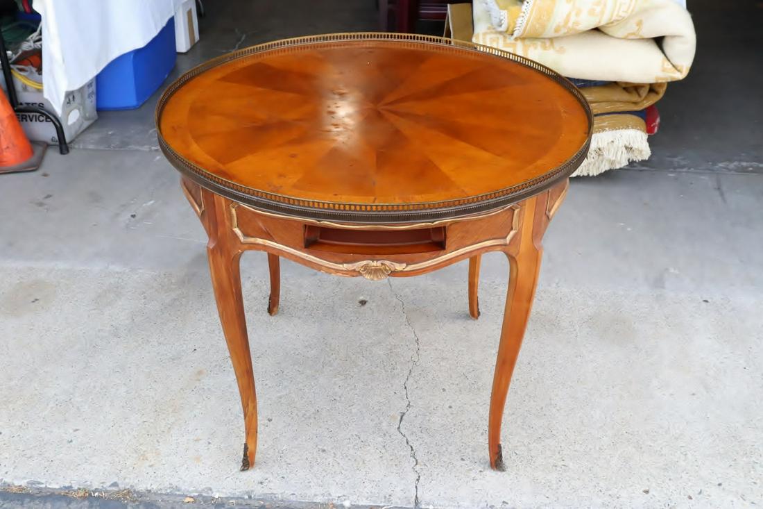 vintage French kingwood center table w/ bronze ormolu (1 of 10)
