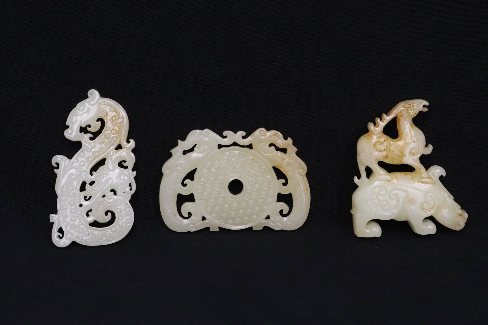 3 Chinese white jade like ornaments (1 of 11)