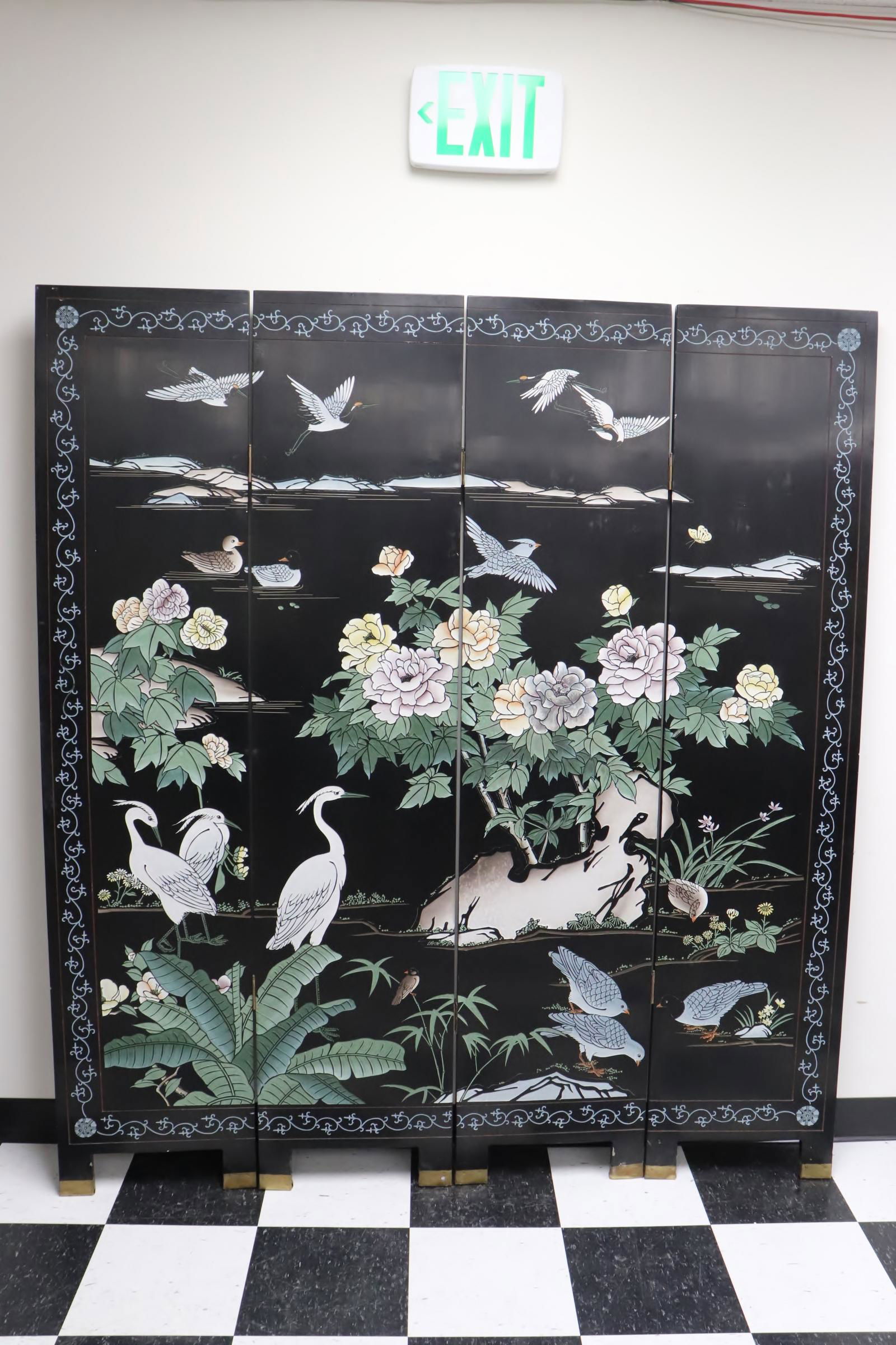 Chinese 4-panel coromandel room divider (1 of 11)