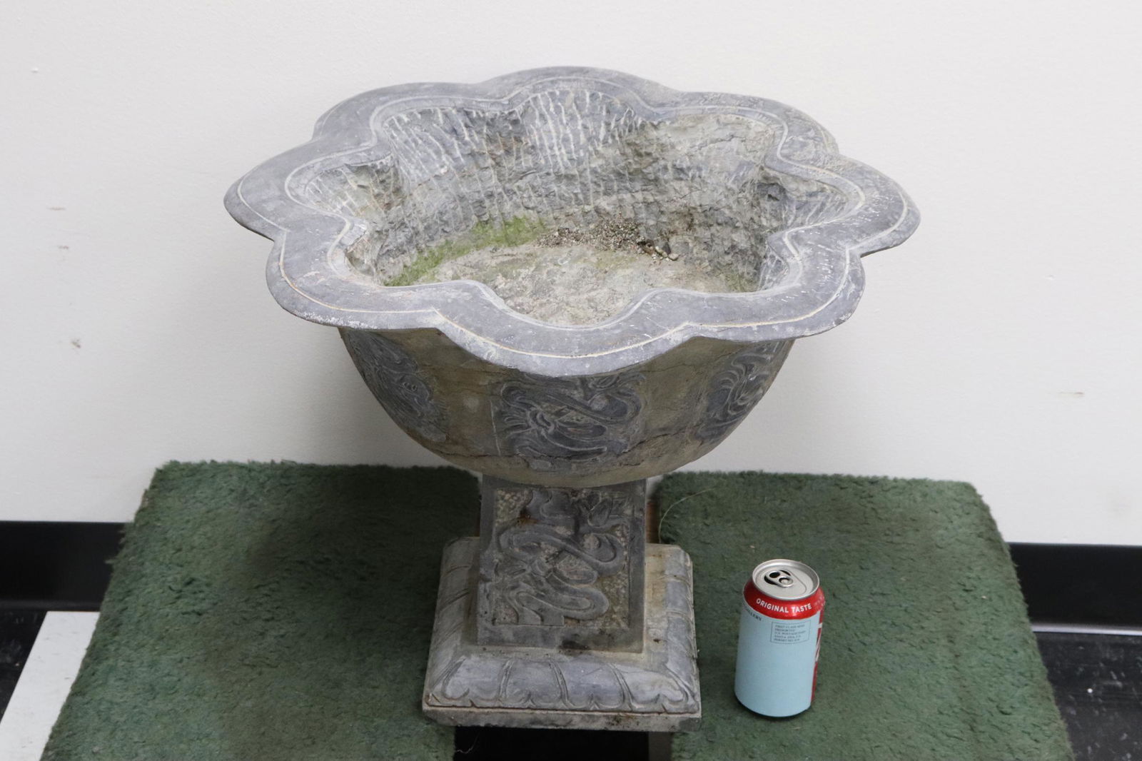 Chinese stone carved planter with stand (1 of 11)