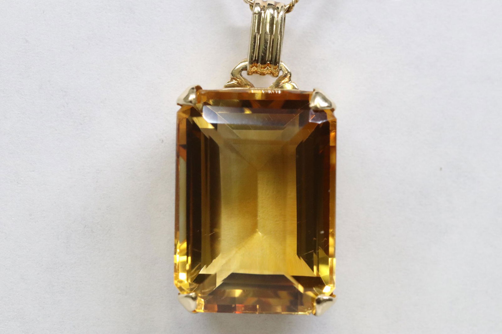 14K Y/G citrin pendant w/ a 14K Y/G necklace (1 of 13)