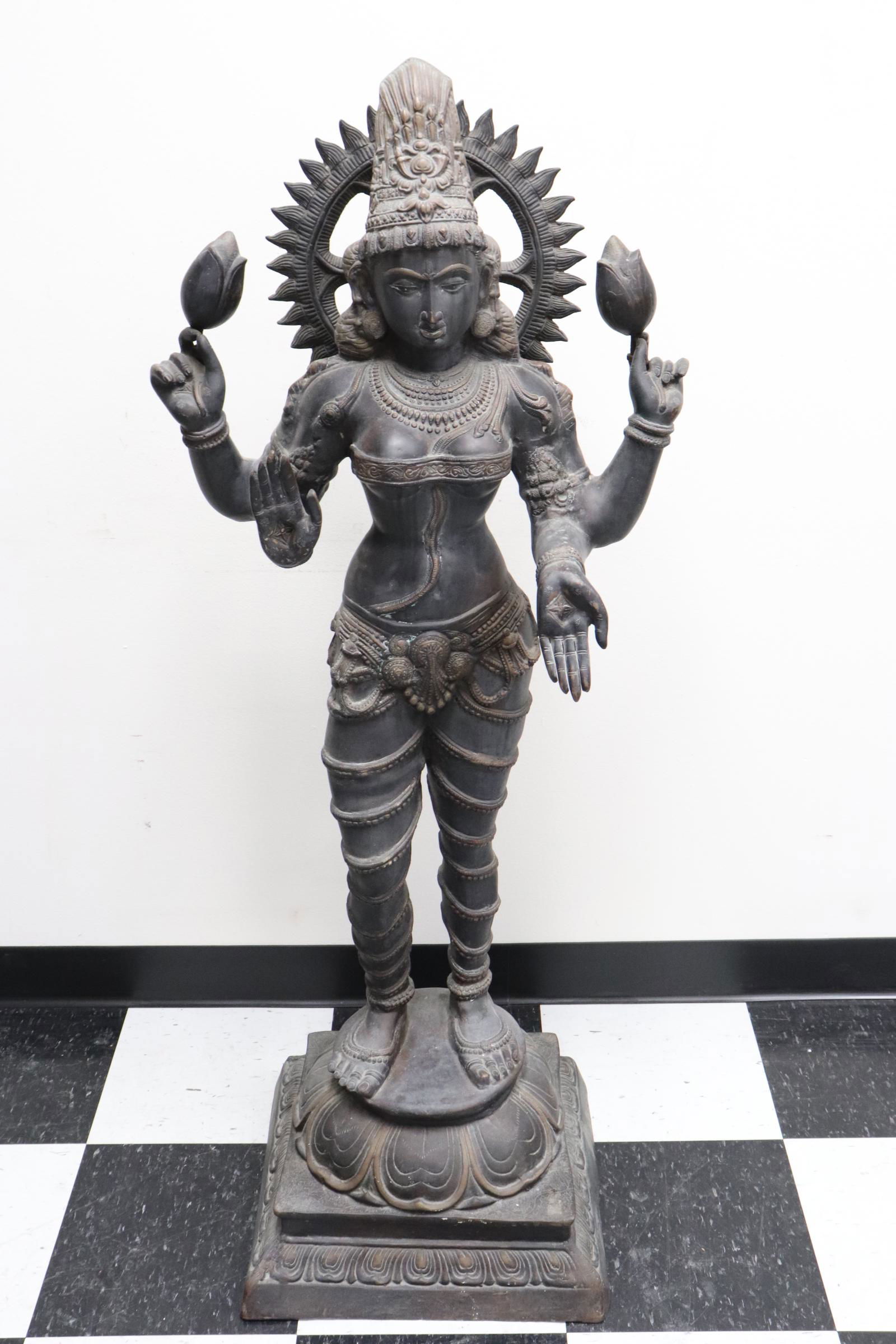 A massive vintage India bronze sculpture of deity (1 of 12)