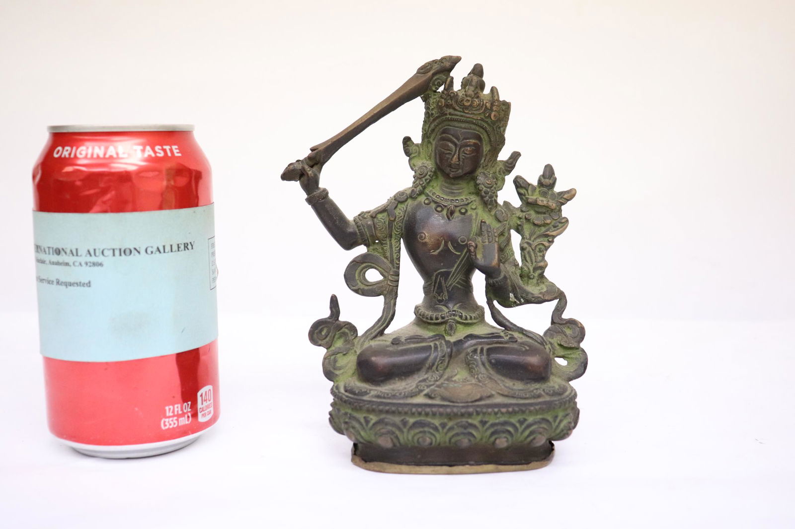 Vintage Chinese bronze sculpture of deity (1 of 10)