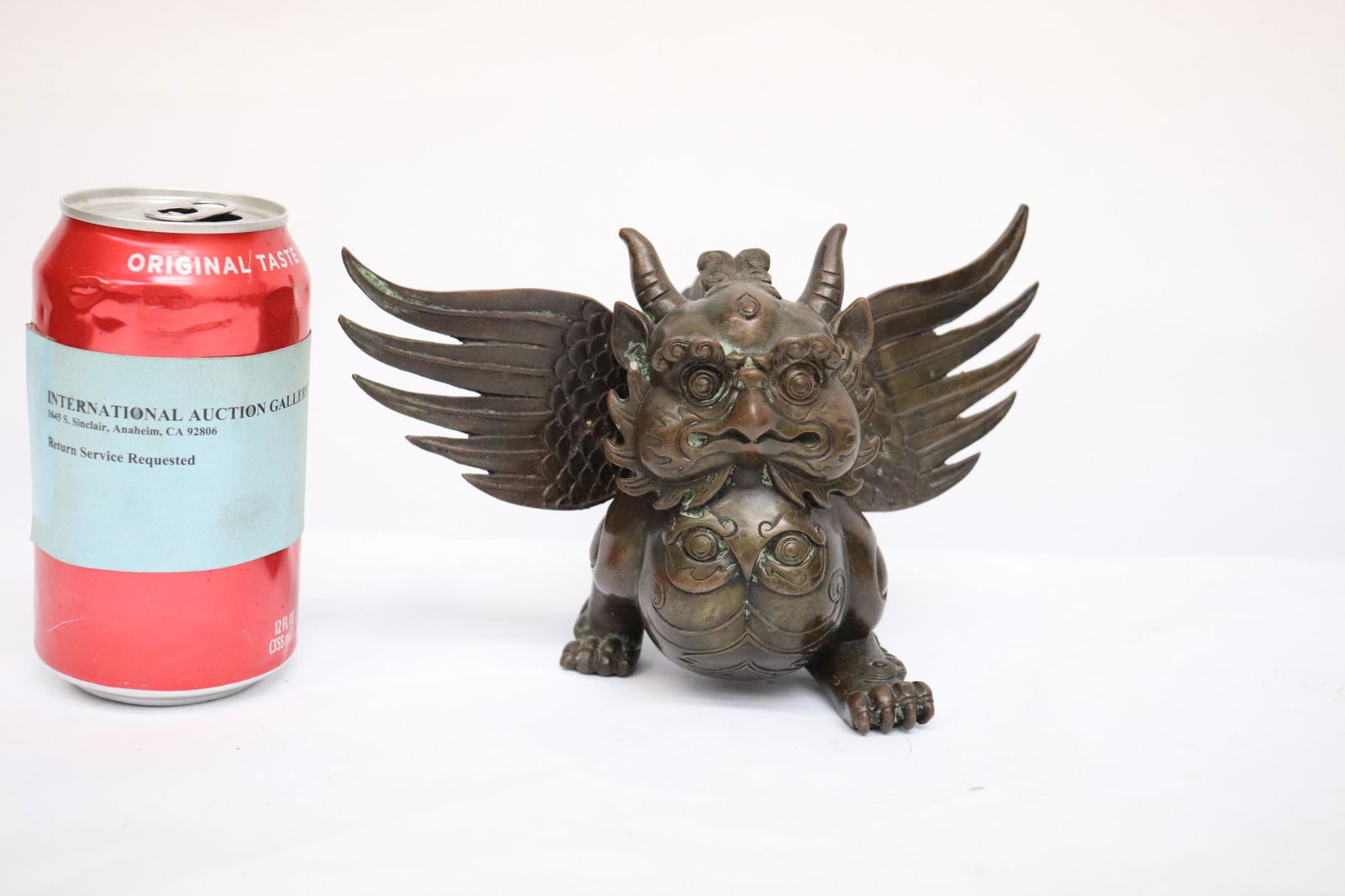 vintage bronze sculpture of bird shape deity (1 of 10)