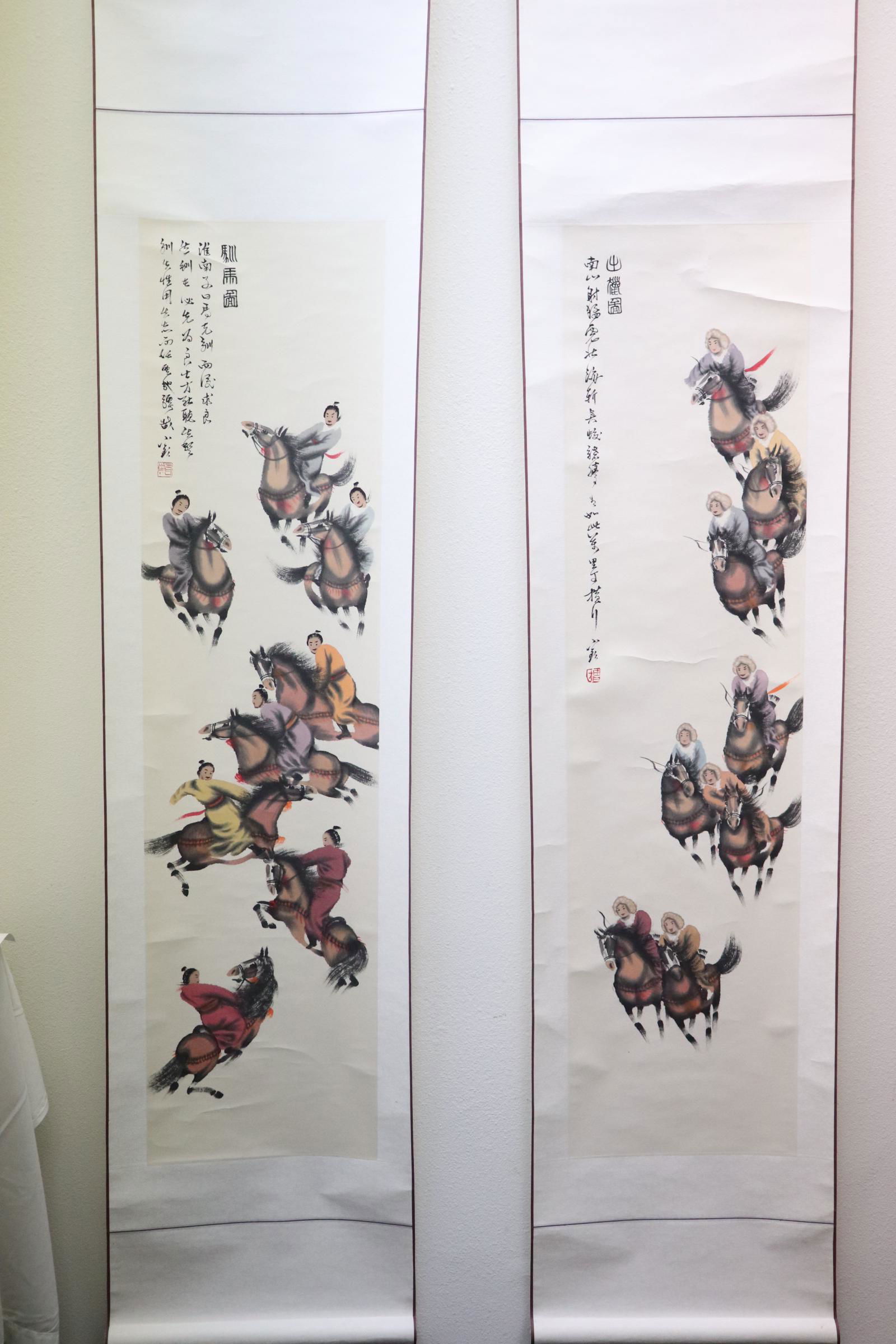 2 Chinese watercolor scrolls (1 of 10)