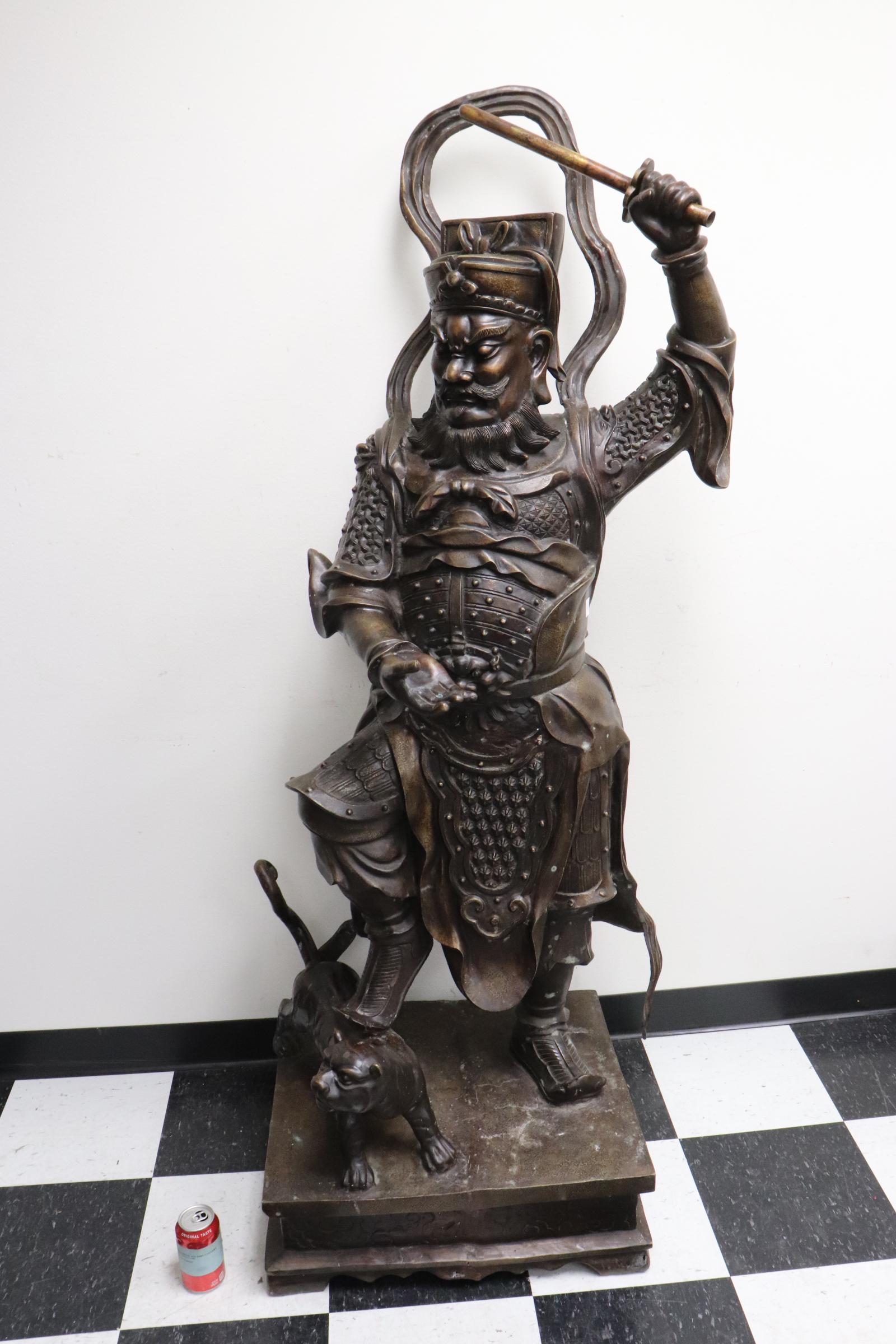 massive Chinese bronze sculpture of warrior (1 of 11)
