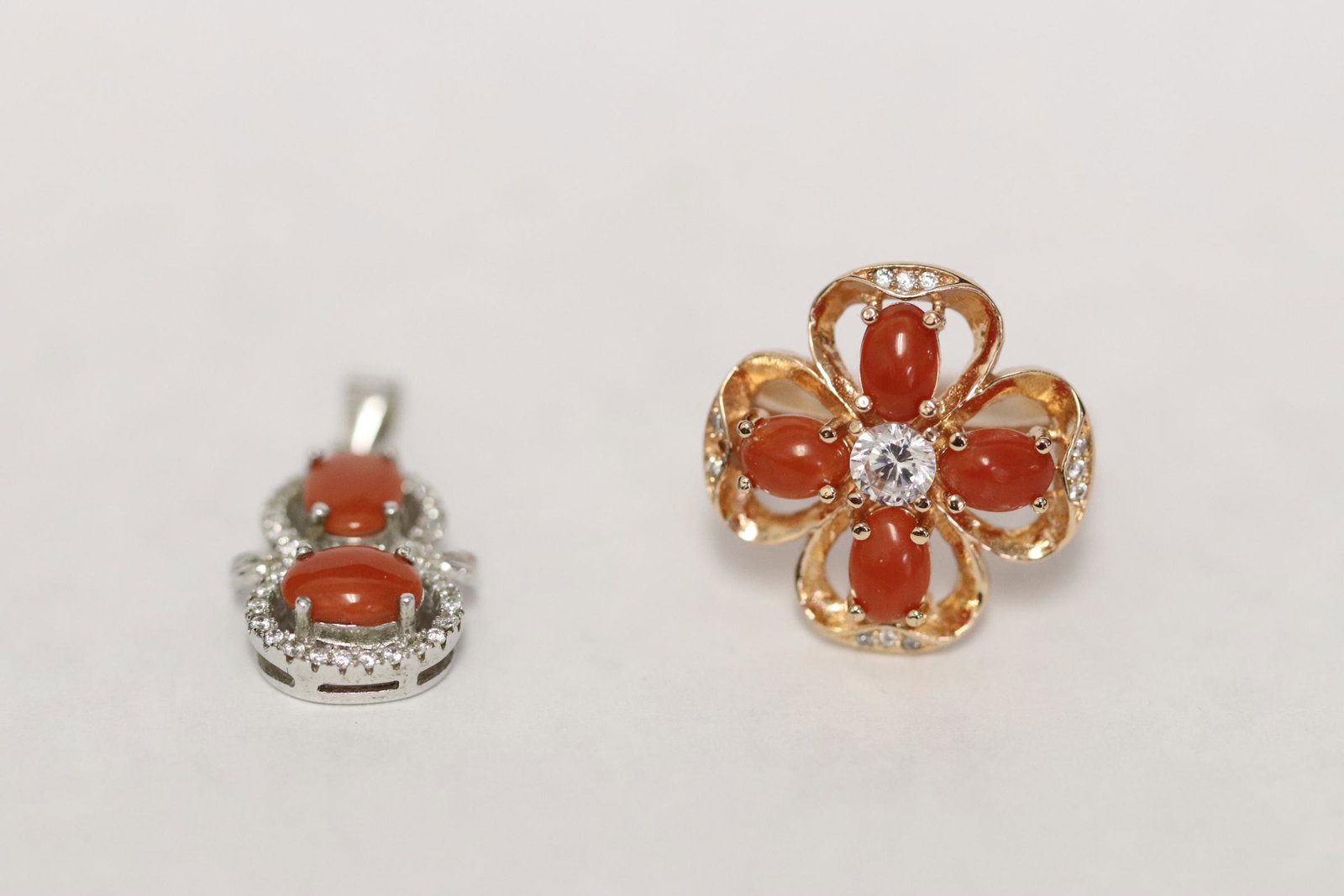 2 piece coral jewelry; a ring and a pendant (1 of 10)