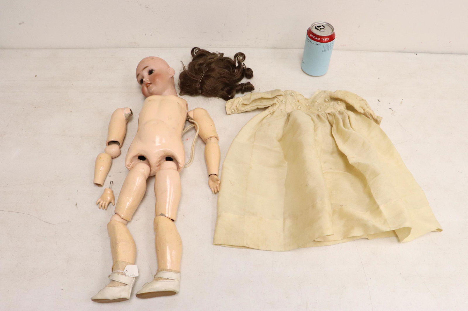 Antique German bisque head doll, 17" (1 of 9)