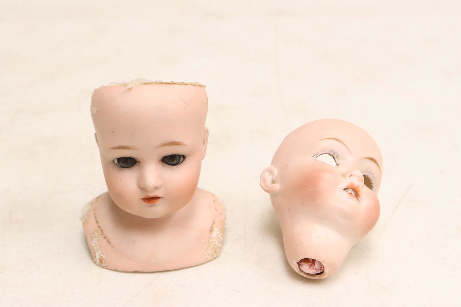 2 antique German bisque doll heads (1 of 9)