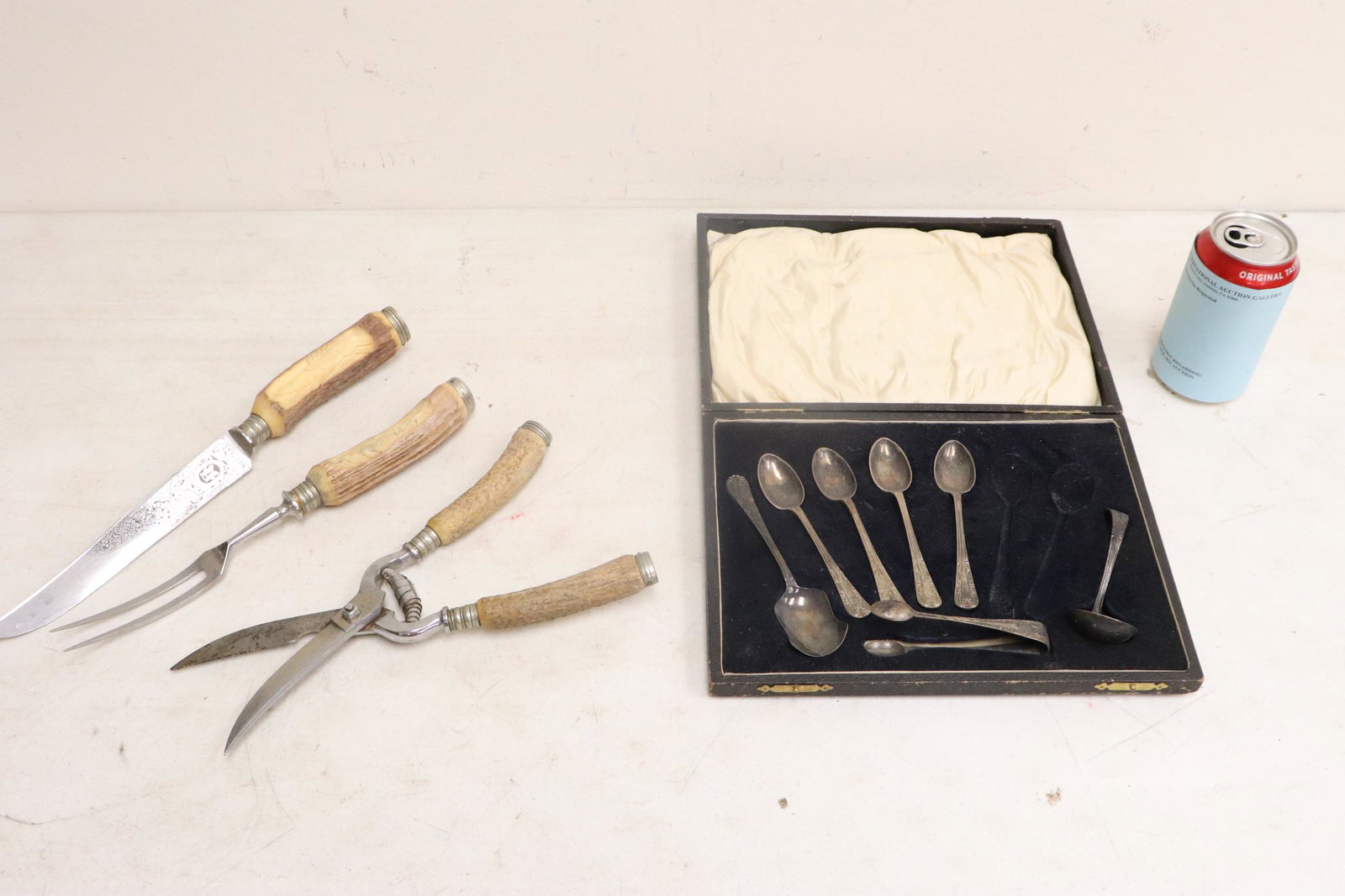 Partial Victorian S/P dessert set, & 3 carving set (1 of 10)
