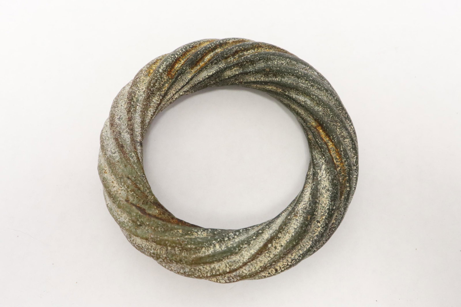 Large Chinese jade carved bangle (1 of 9)