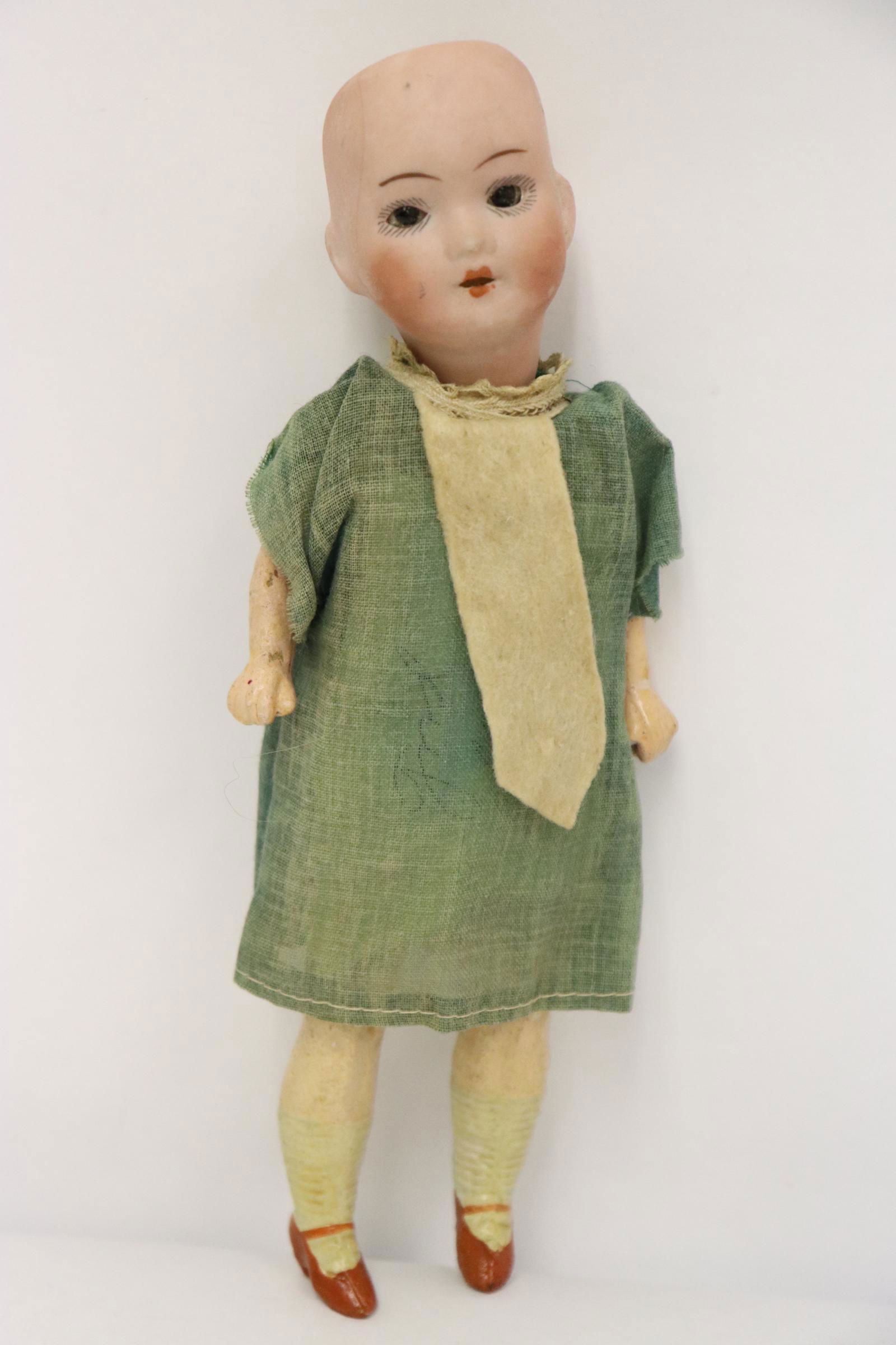 Small antique German bisque head doll (1 of 9)