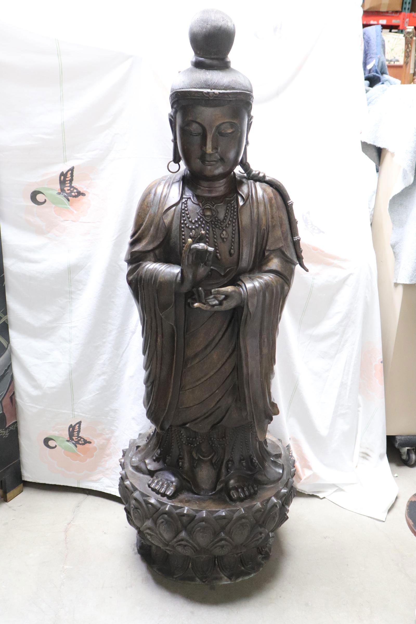 Massive Chinese bronze sculpture of deity (1 of 10)