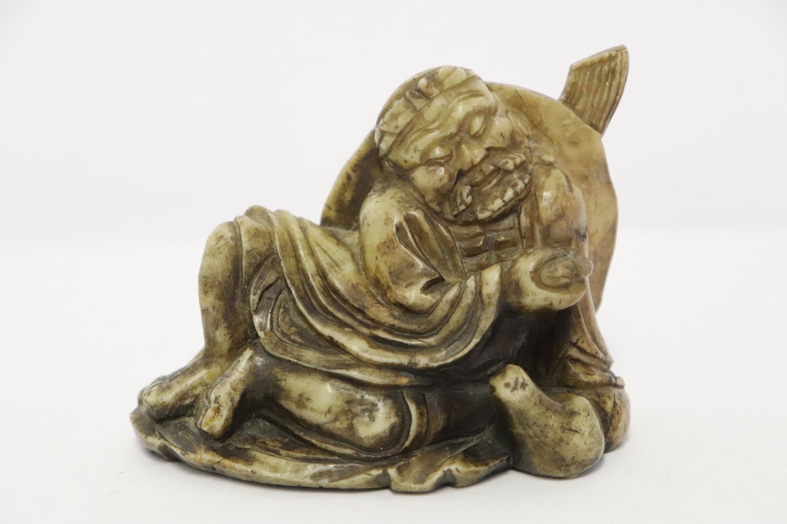 Antique Chinese shoushan stone carved deity (1 of 9)