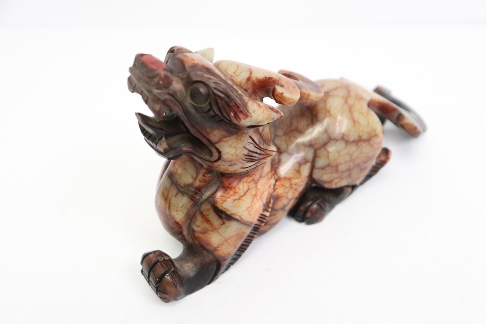 A fine Chinese jade like stone carved qilin (1 of 9)