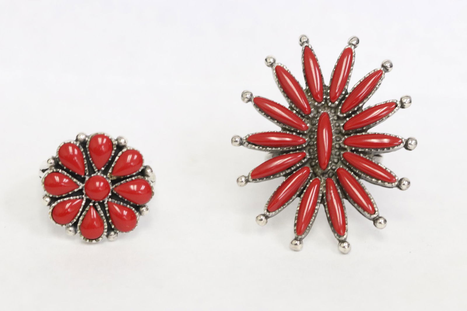 2 sterling rings with corals (1 of 10)