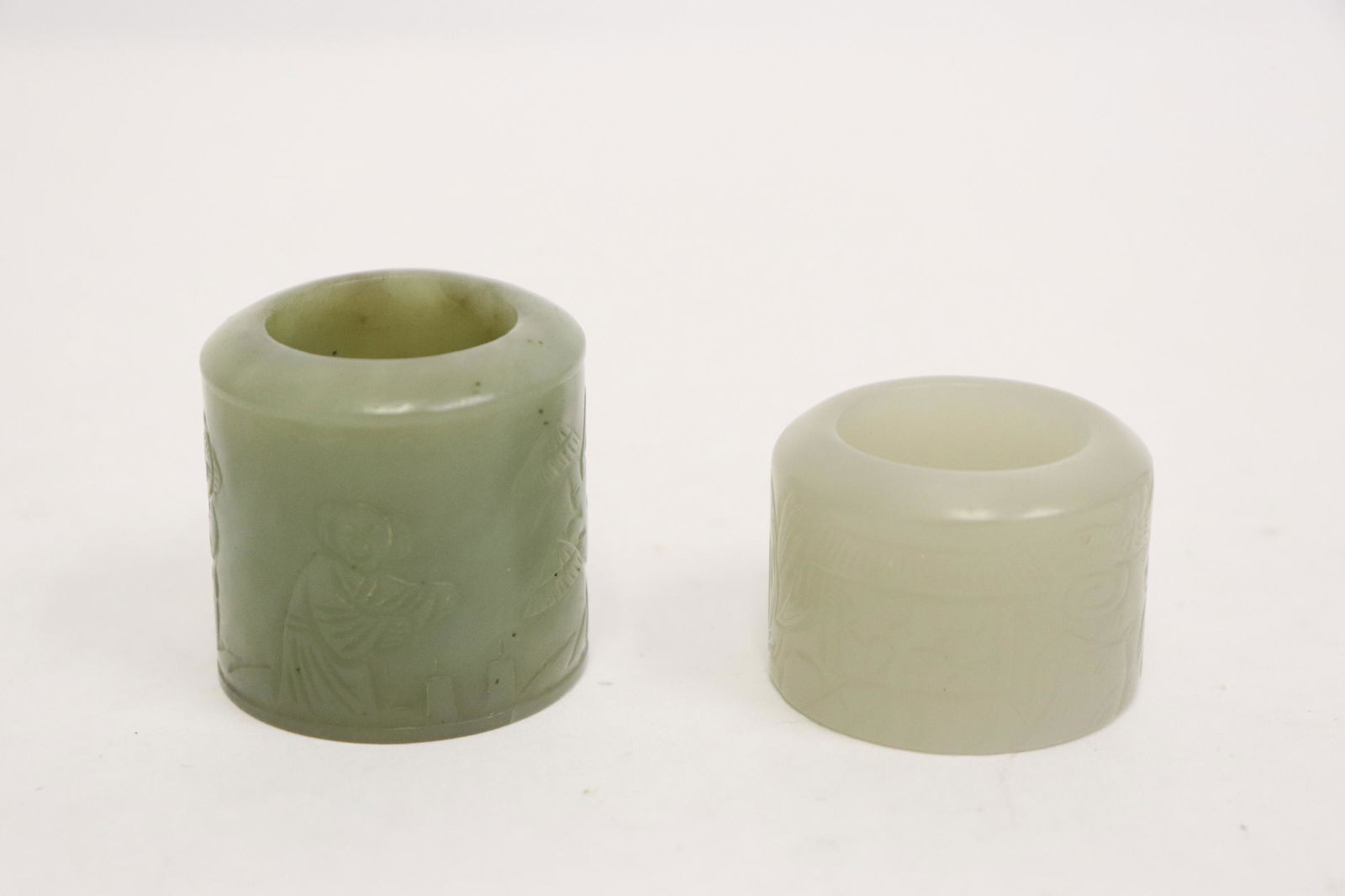 2 Chinese jade carved archer's rings (1 of 10)