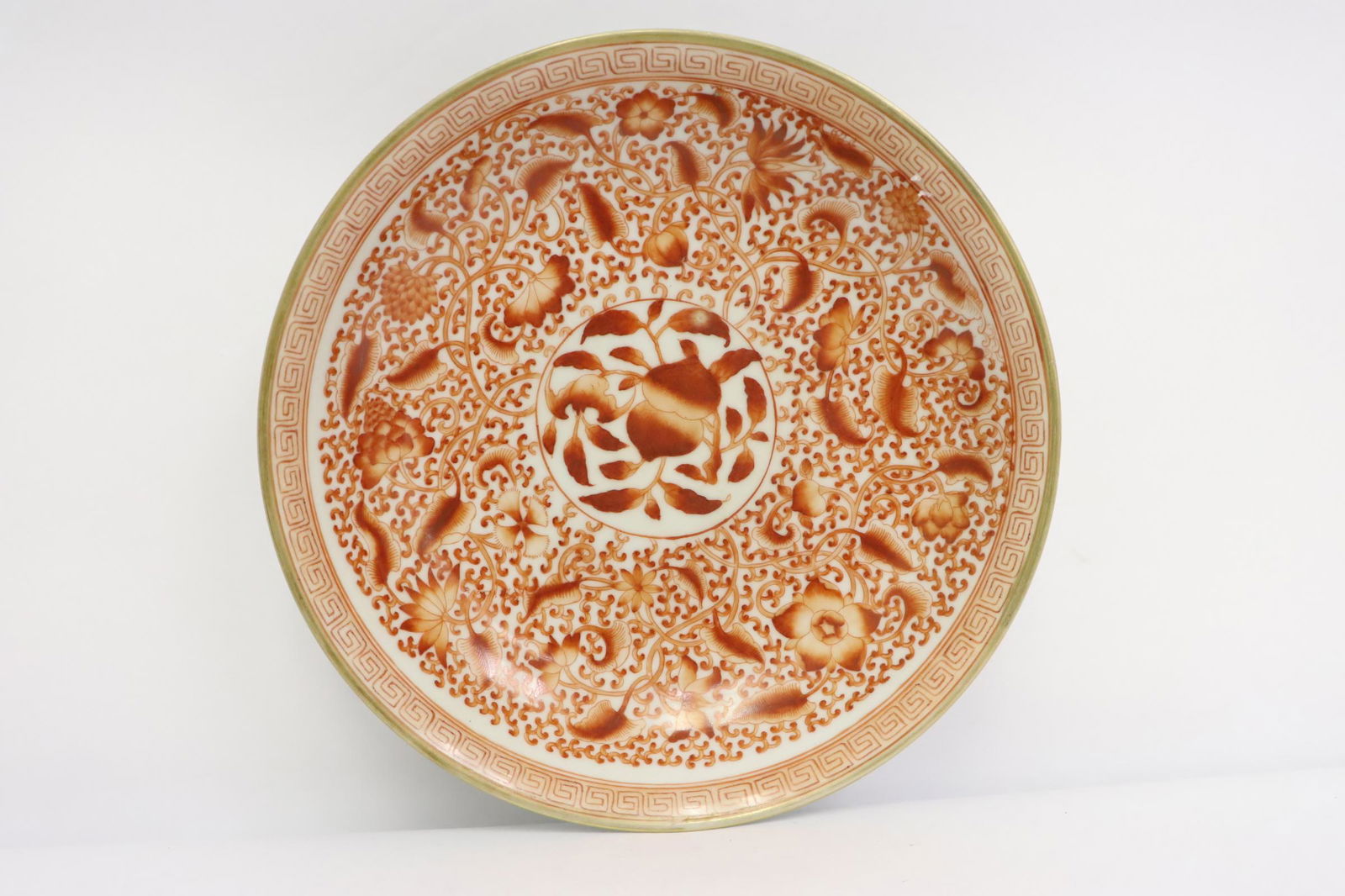 A fine Chinese red and white porcelain plate (1 of 10)
