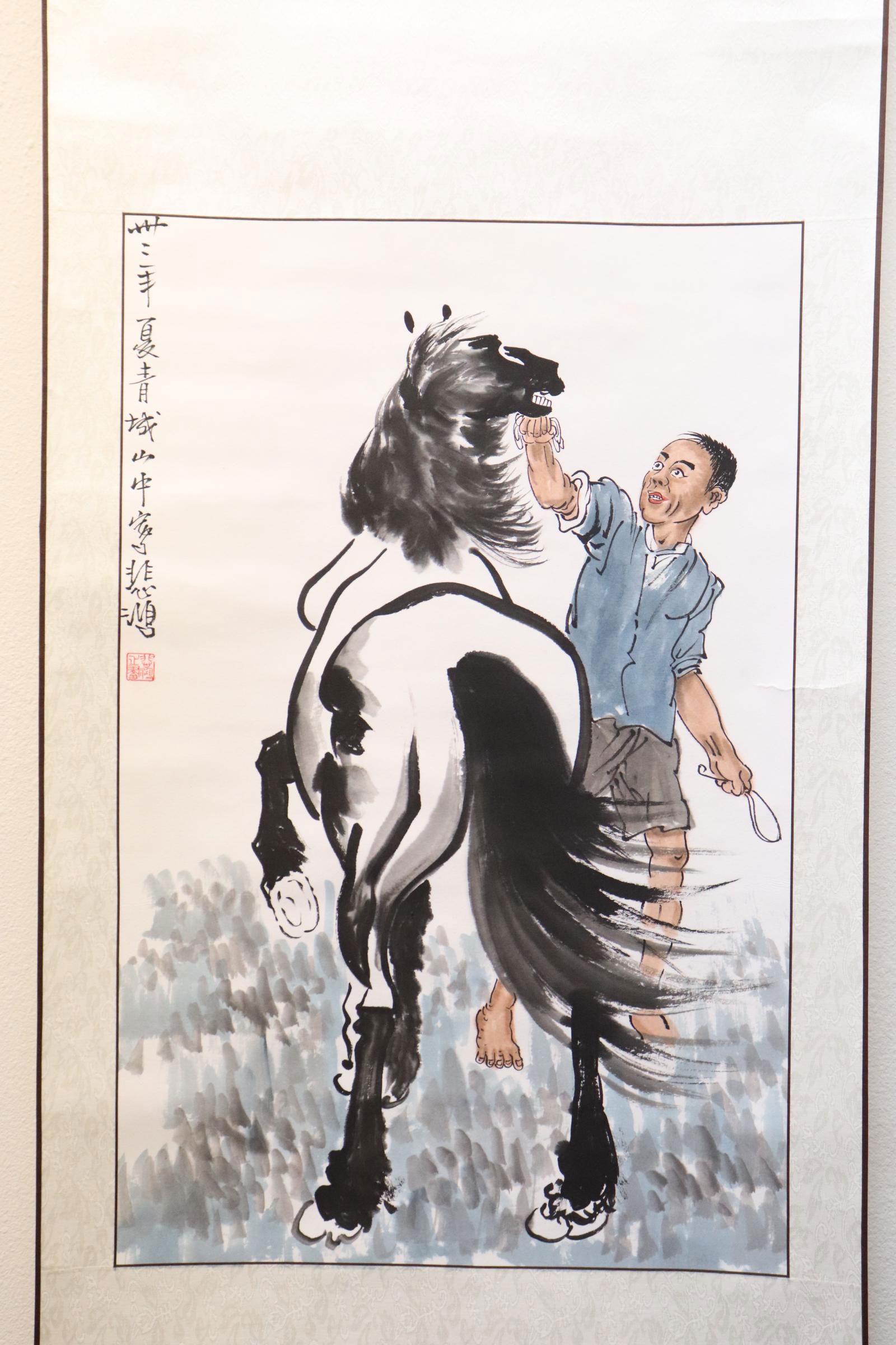 Chinese watercolor scroll "horse" (1 of 9)