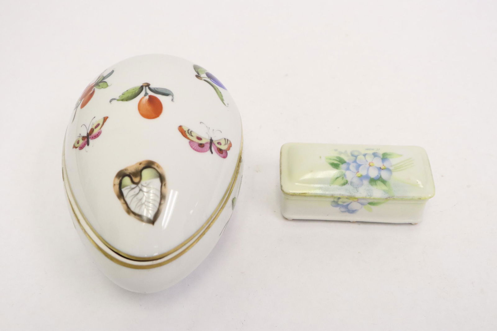 A Herend porcelain box & a Nippon porcelain box (1 of 11)