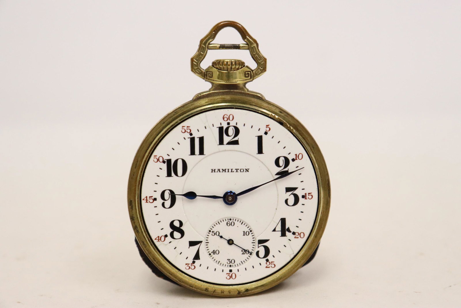 Hamilton 21-jewel railroad grade pocket watch: Fine Hamilton "lancaster" 21-jewel railroad grade pocket watch, 1.95"dia