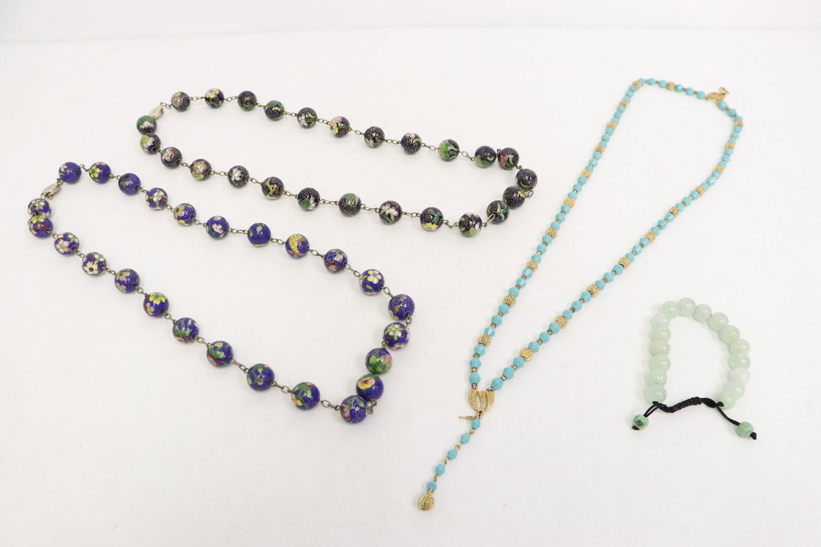 3 bead necklaces, and a jade like bead bracelet (1 of 9)