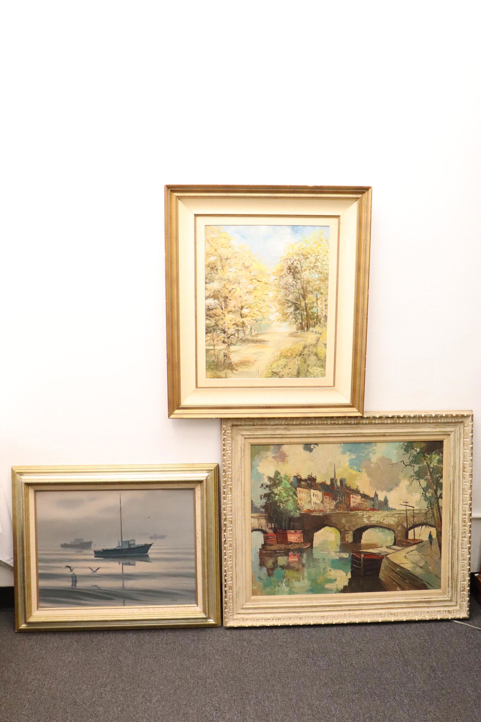 one oil on canvas and 2 oil on panel paintings (1 of 10)