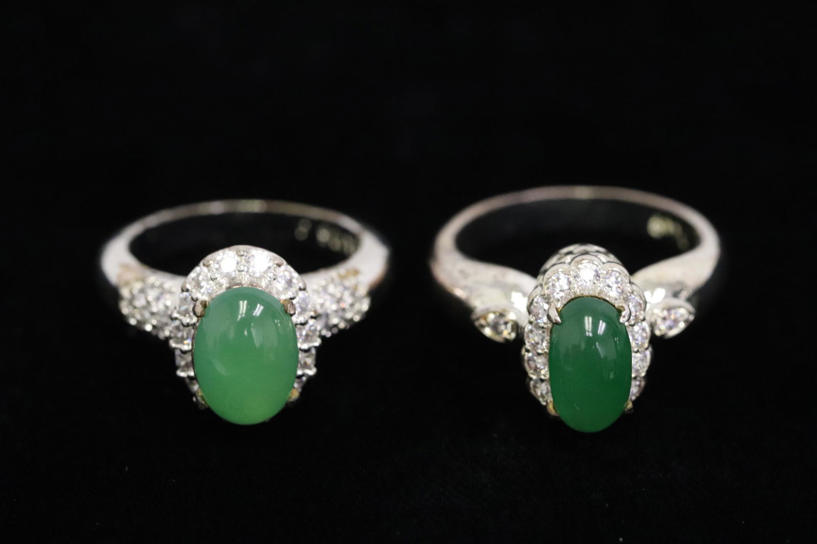 2 rings with jadeite like stone (1 of 9)