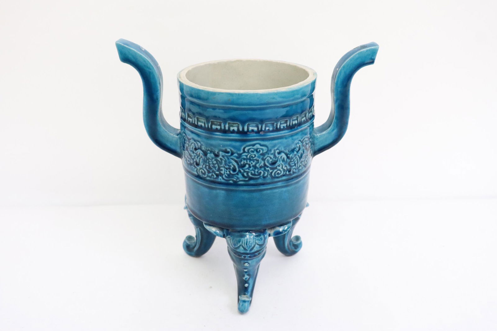 Chinese blue glazed tripod censer (1 of 10)