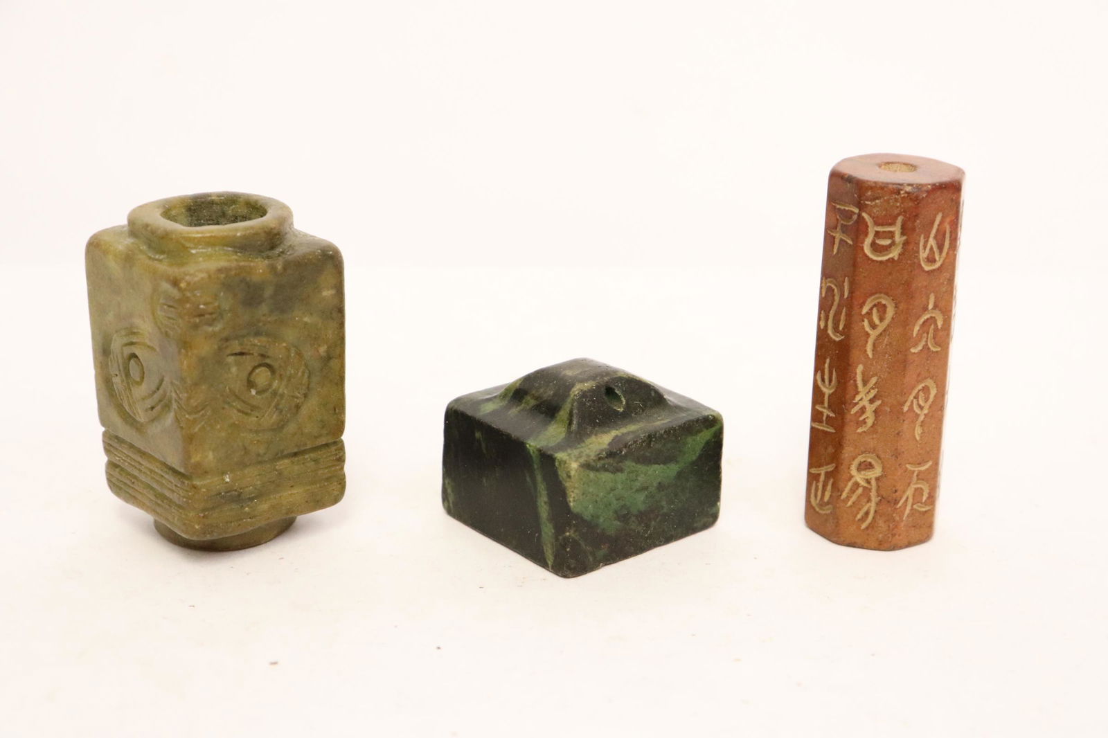 3 jade like stone ornaments (1 of 10)