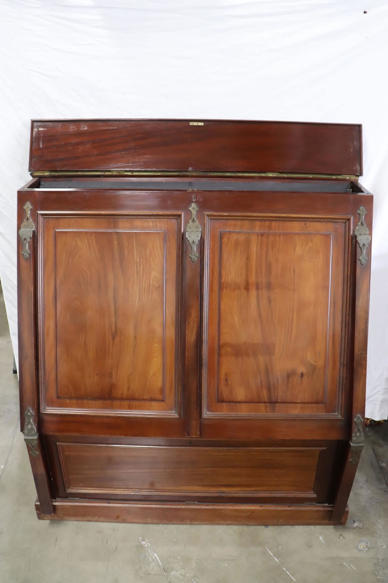 18th/19th c. mahogany ship captain's map cabinet (1 of 14)