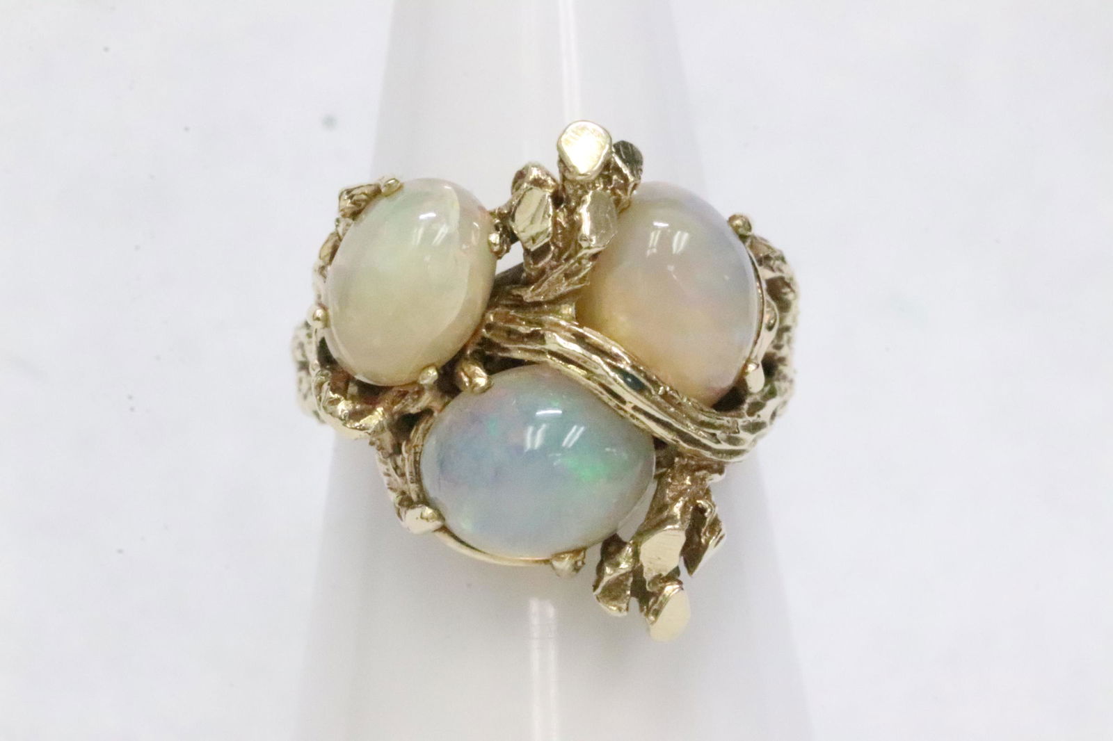 14K Y/G ring set with 3 fire opals (1 of 11)