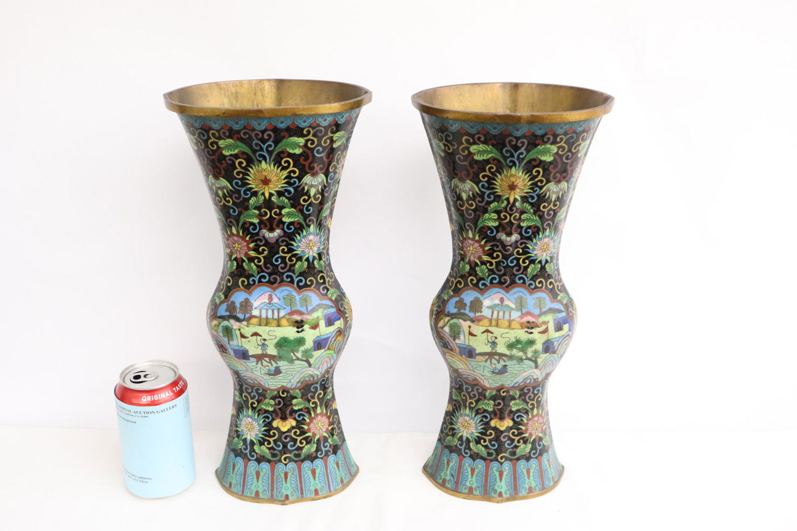 Pair Chinese cloisonne vases (1 of 10)