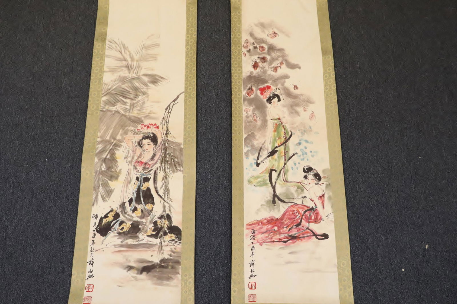 2 Chinese watercolor scrolls (1 of 12)