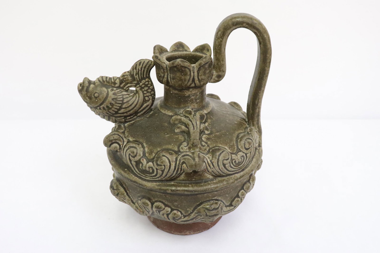 Korean pottery wine server: Korean pottery wine server, 7.25"Hx6"x5.35"
