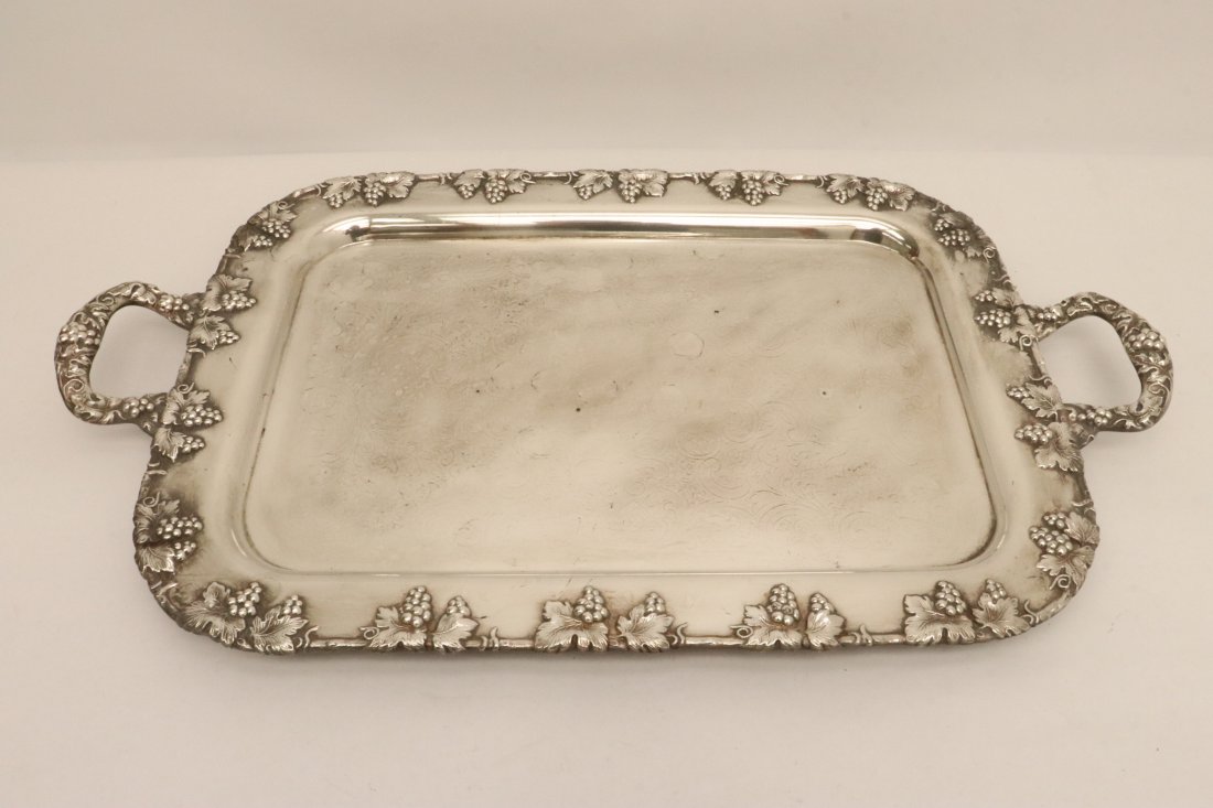 Large Victorian silverplate serving tray (1 of 8)