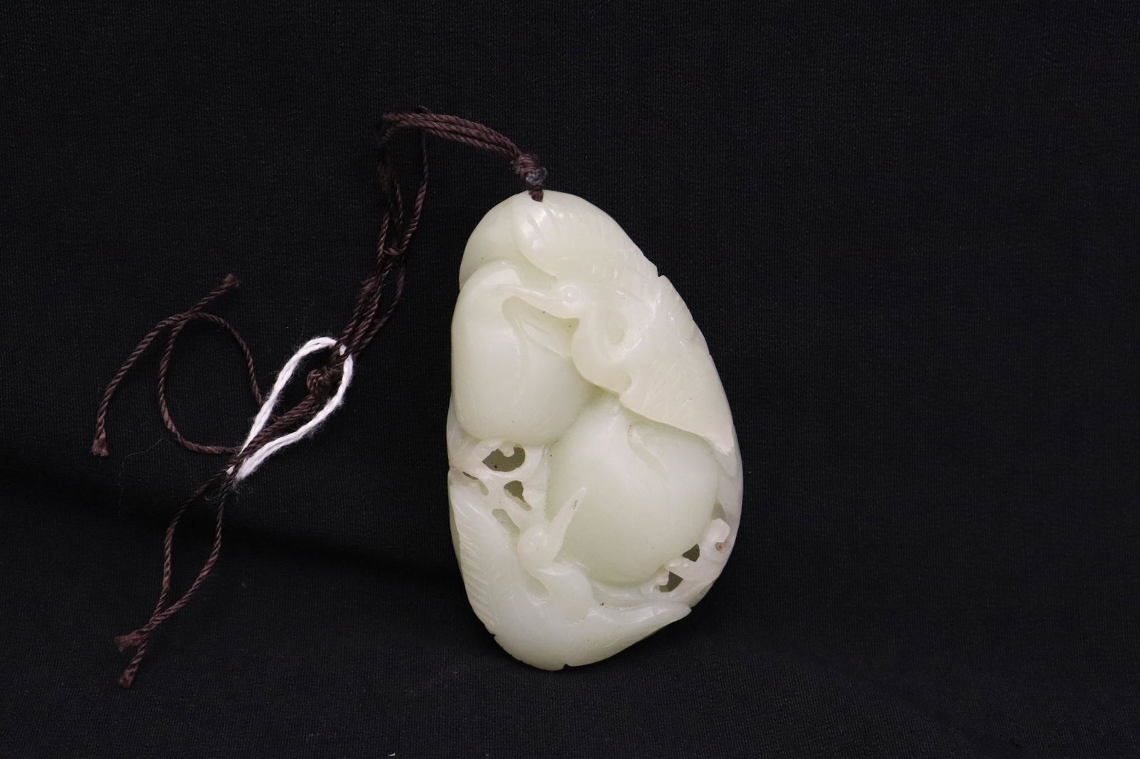 Chinese light celadon jade carved ornament (1 of 10)