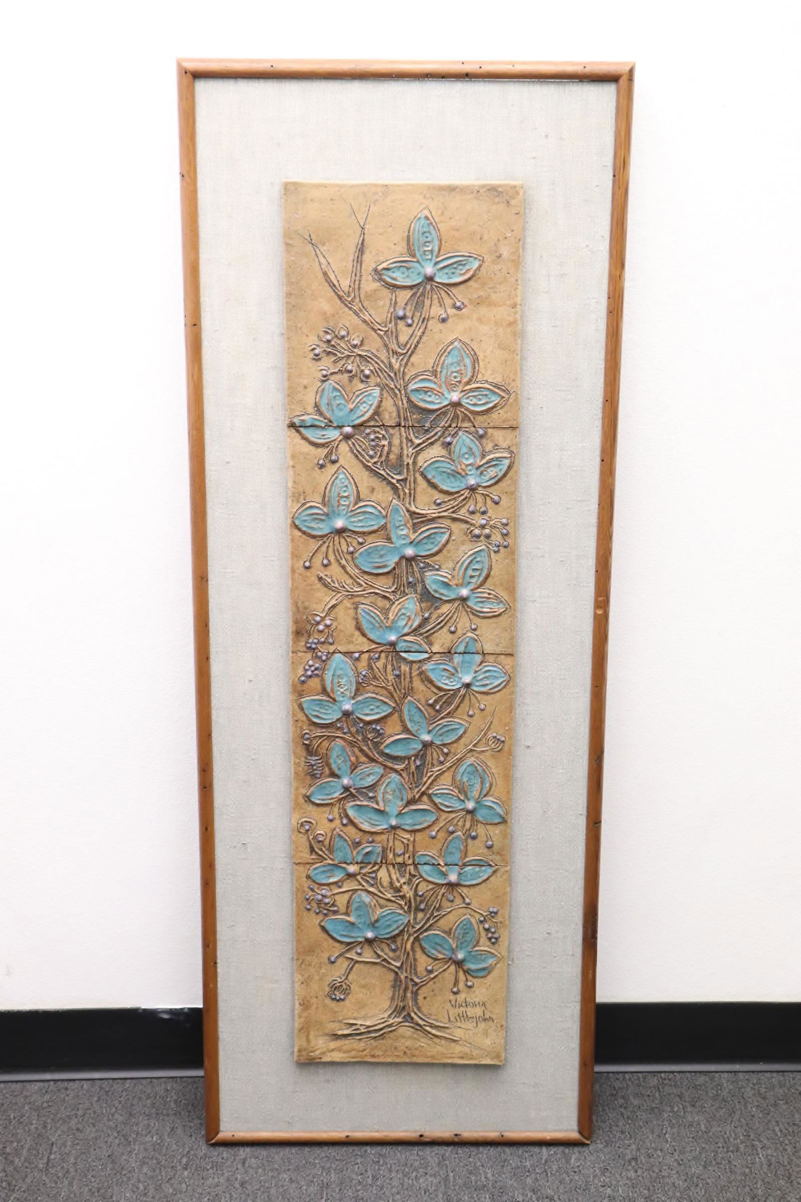 3 glazed pottery tile art by Victoria LittleJohn (1 of 9)