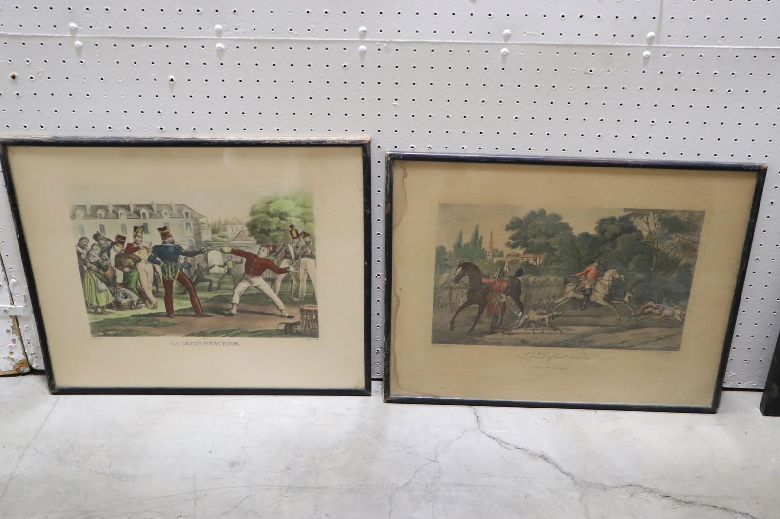 2 antique French etching depicting fighting scene (1 of 13)