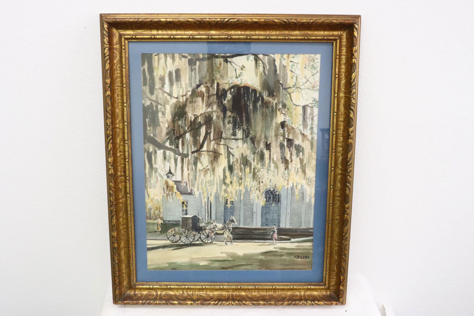 Framed watercolor signed M. Picard (1 of 11)