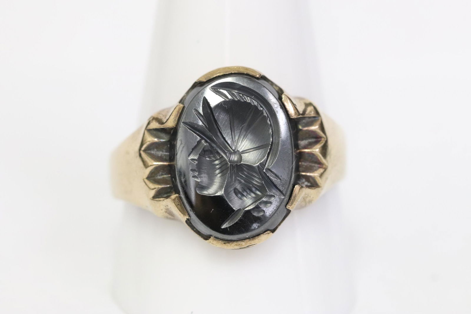 Victorian 10K rose gold intaglio ring (1 of 9)