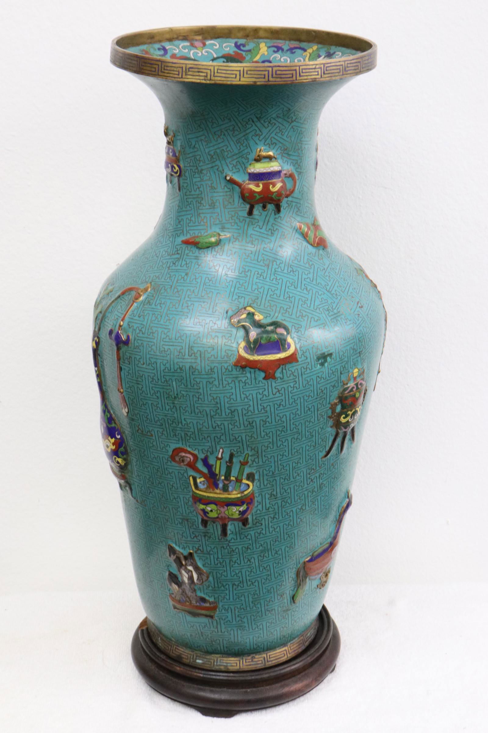 Large Chinese vintage cloisonne vase (1 of 12)