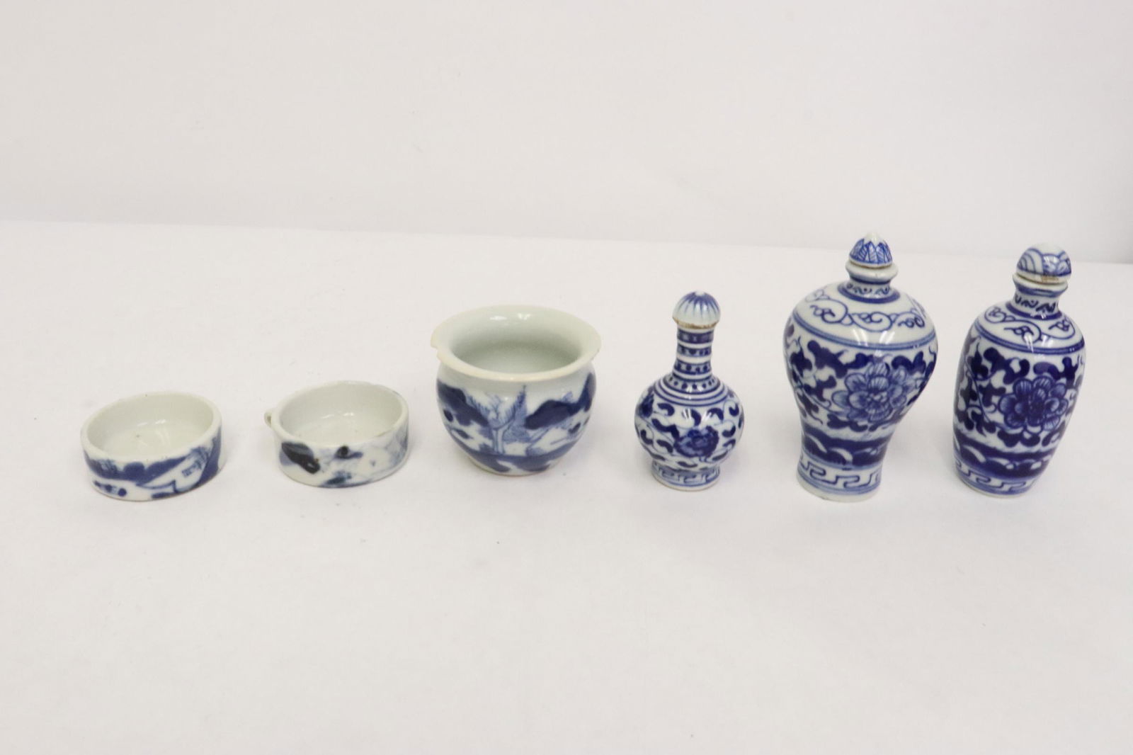 3 Chinese b&w snuff bottles, and 3 bird feeders (1 of 10)